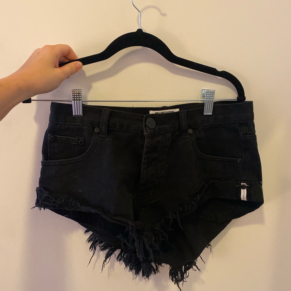 One Teaspoon Black Denim Shorts